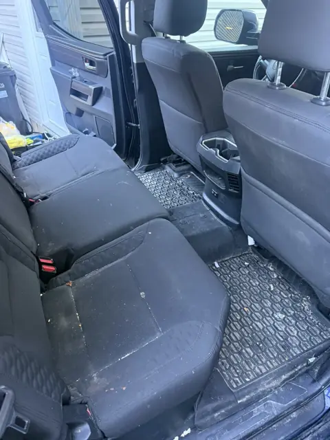 Blue pickup, full interior detail, before