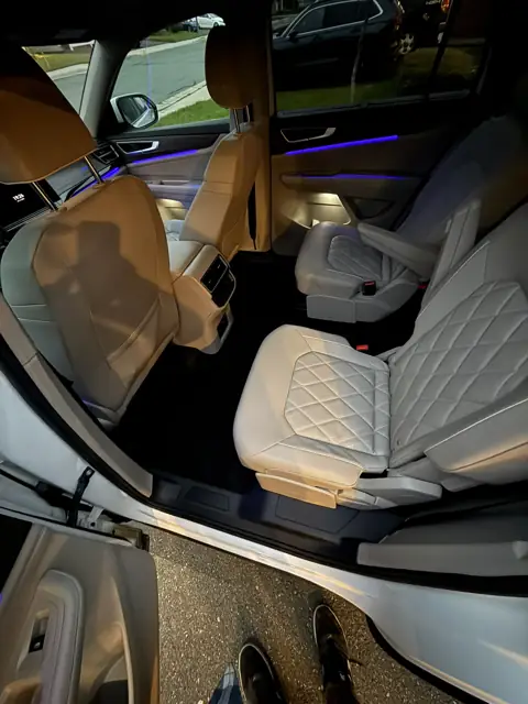 White SUV, premium leather interior